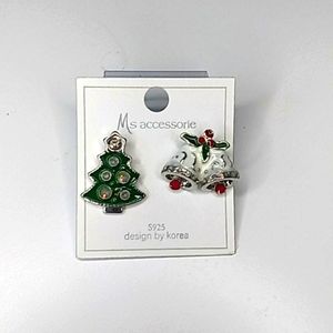 Christmas tree/bell stud earrings.